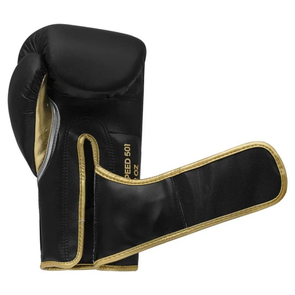 Adidas Adispeed 501 Pro Boxing Gloves Black/Gold - Image 5