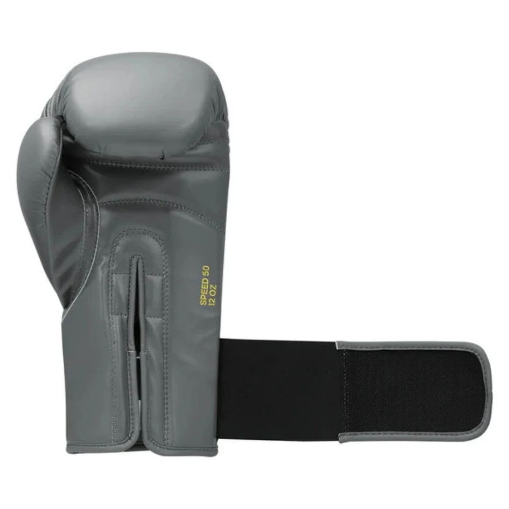 Adidas Speed 50 Gel Boxing Gloves Ash Grey/Gold - Image 4