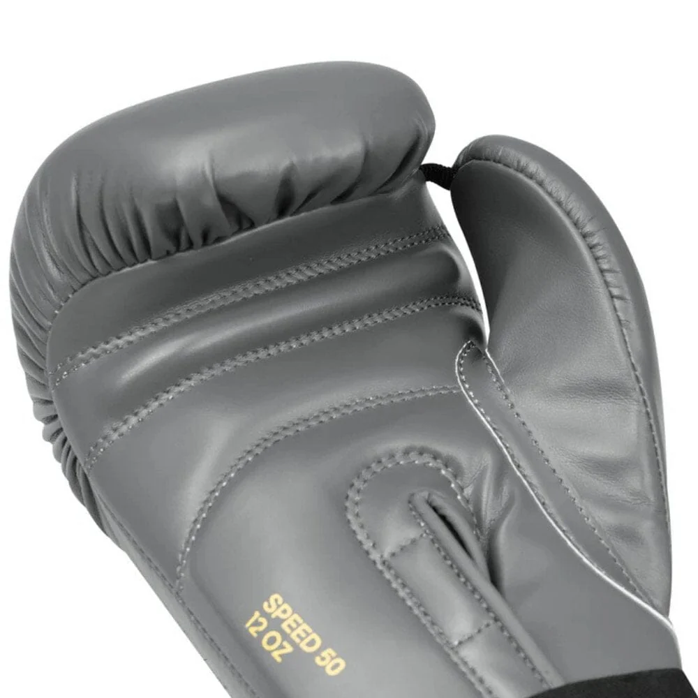 Adidas Speed 50 Gel Boxing Gloves Ash Grey/Gold - Image 7