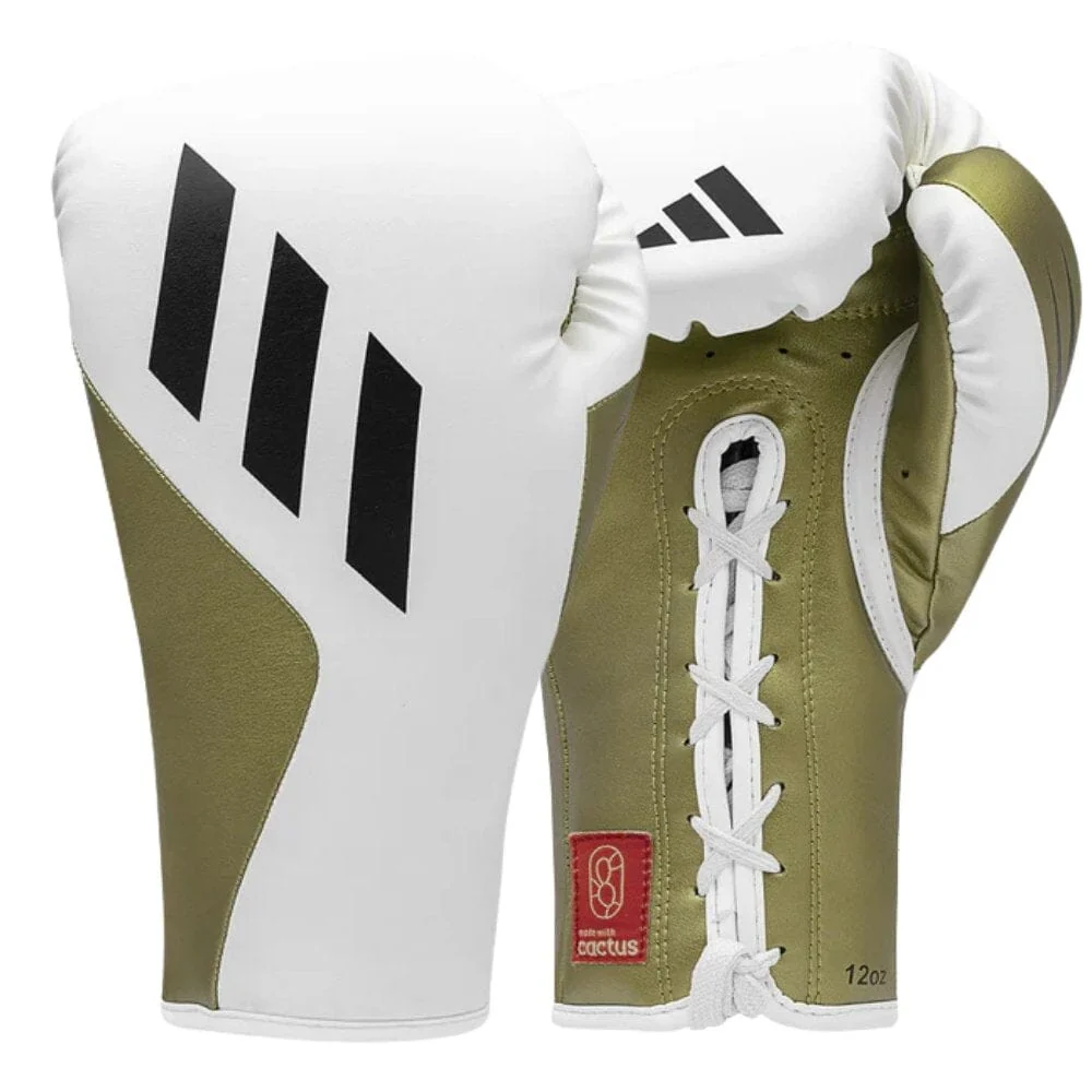 Adidas Speed Tilt 350 Laced Boxing Gloves White/Gold