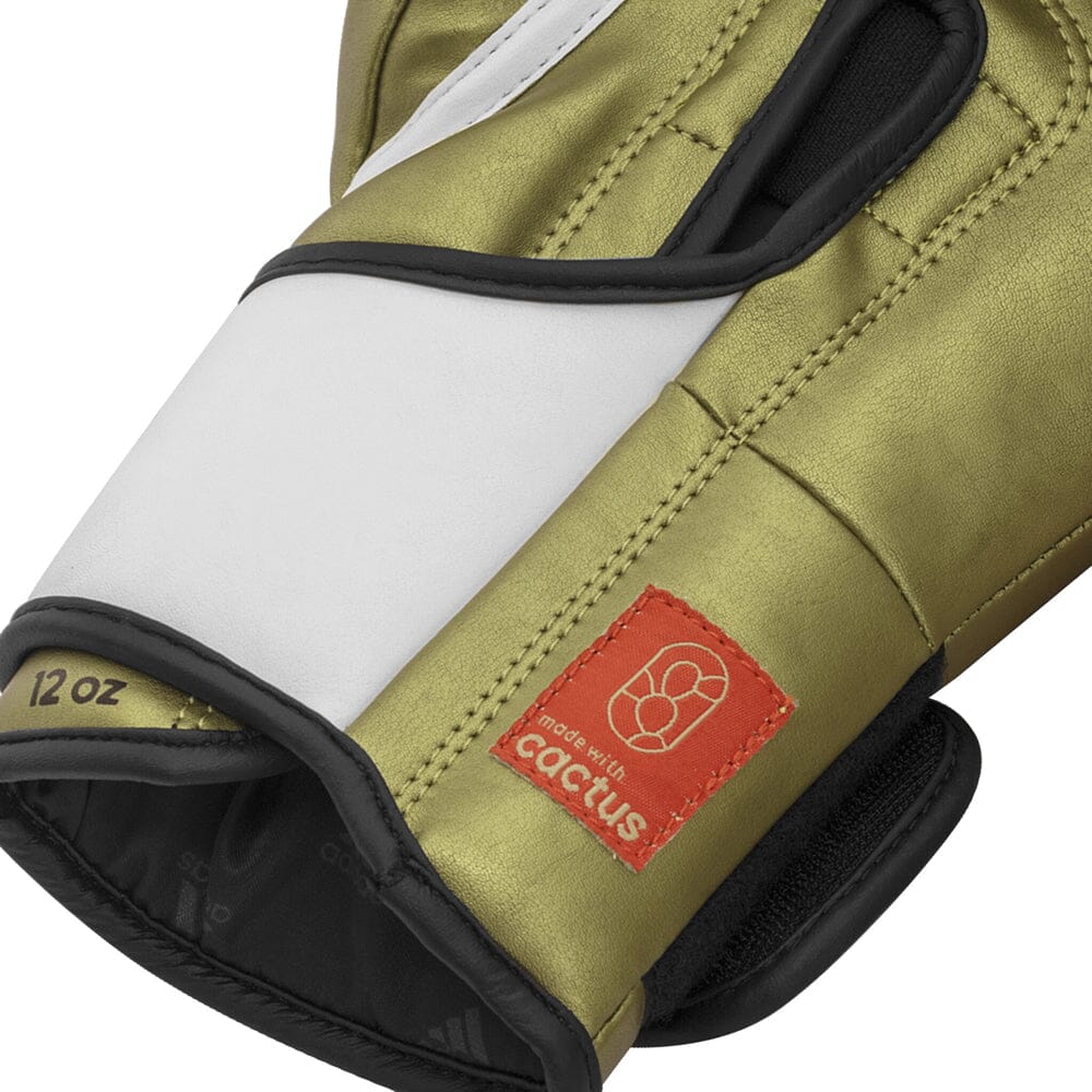 adidas Tilt 350 Pro Training Gloves Hook and Loop White/Gold - Image 3