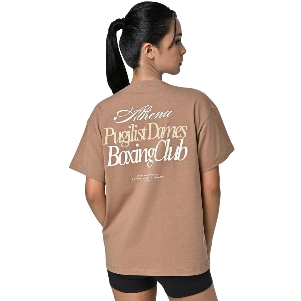 Athena Mila Boxing Oversized Graphic Tee Dune