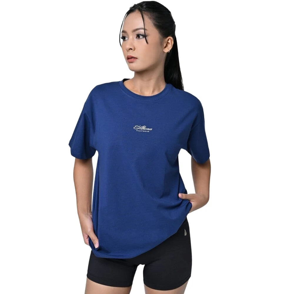 Athena Mila Taekwondo Oversized Graphic Tee Navy - Image 2
