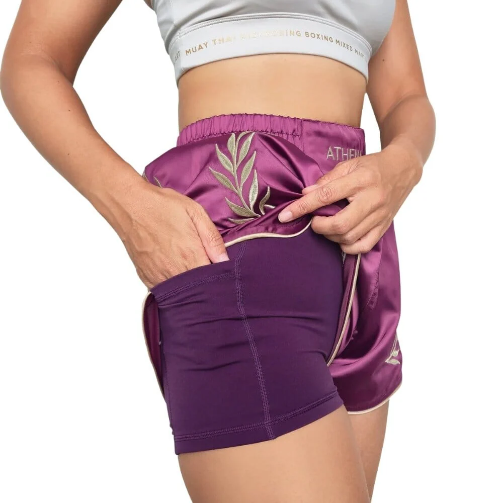 Athena Plum Muay Thai Shorts - Image 2