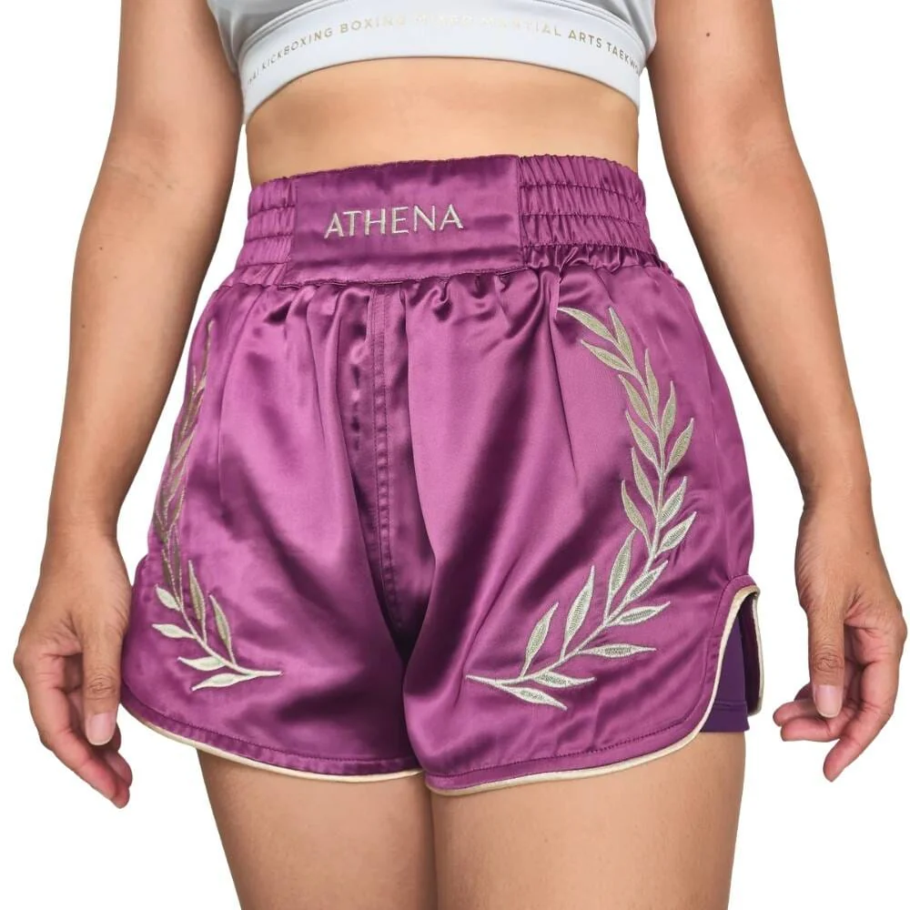 Athena Plum Muay Thai Shorts - Image 3
