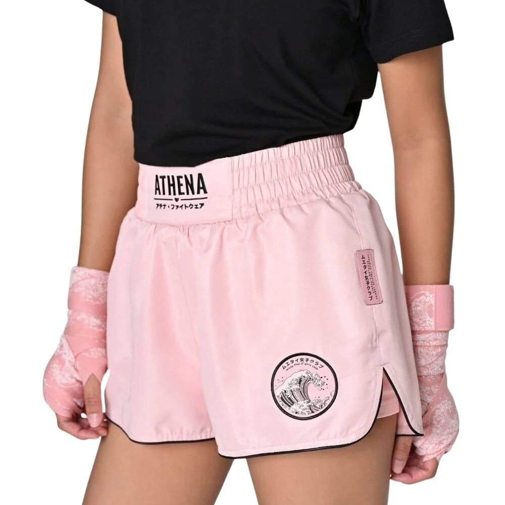 Athena Ryoko Muay Thai Shorts Pink/Black - Image 3