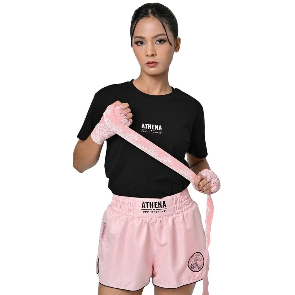 Athena Ryoko Muay Thai Shorts Pink/Black - Image 4