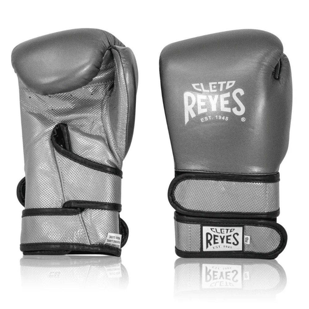 Cleto Reyes Hero Double Loop Boxing Gloves Grey/Silver