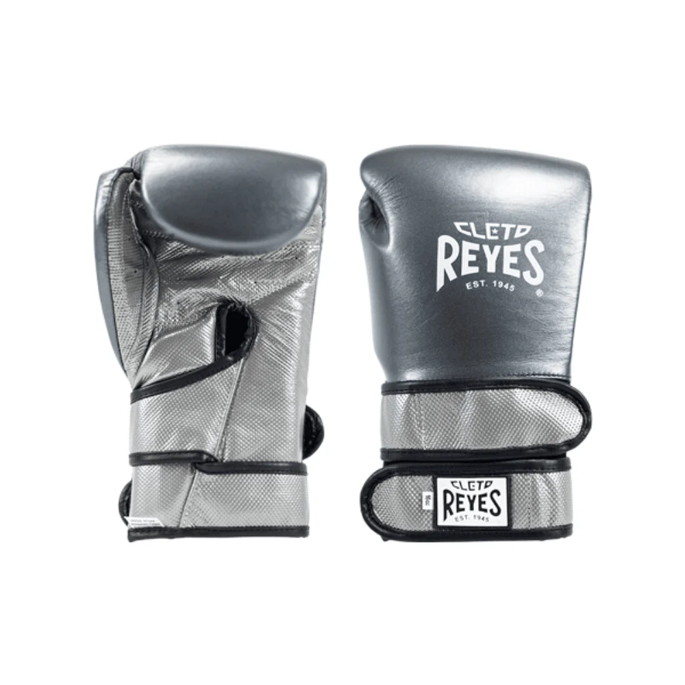 Cleto Reyes Hero Double Loop Boxing Gloves Grey/Silver - Image 2