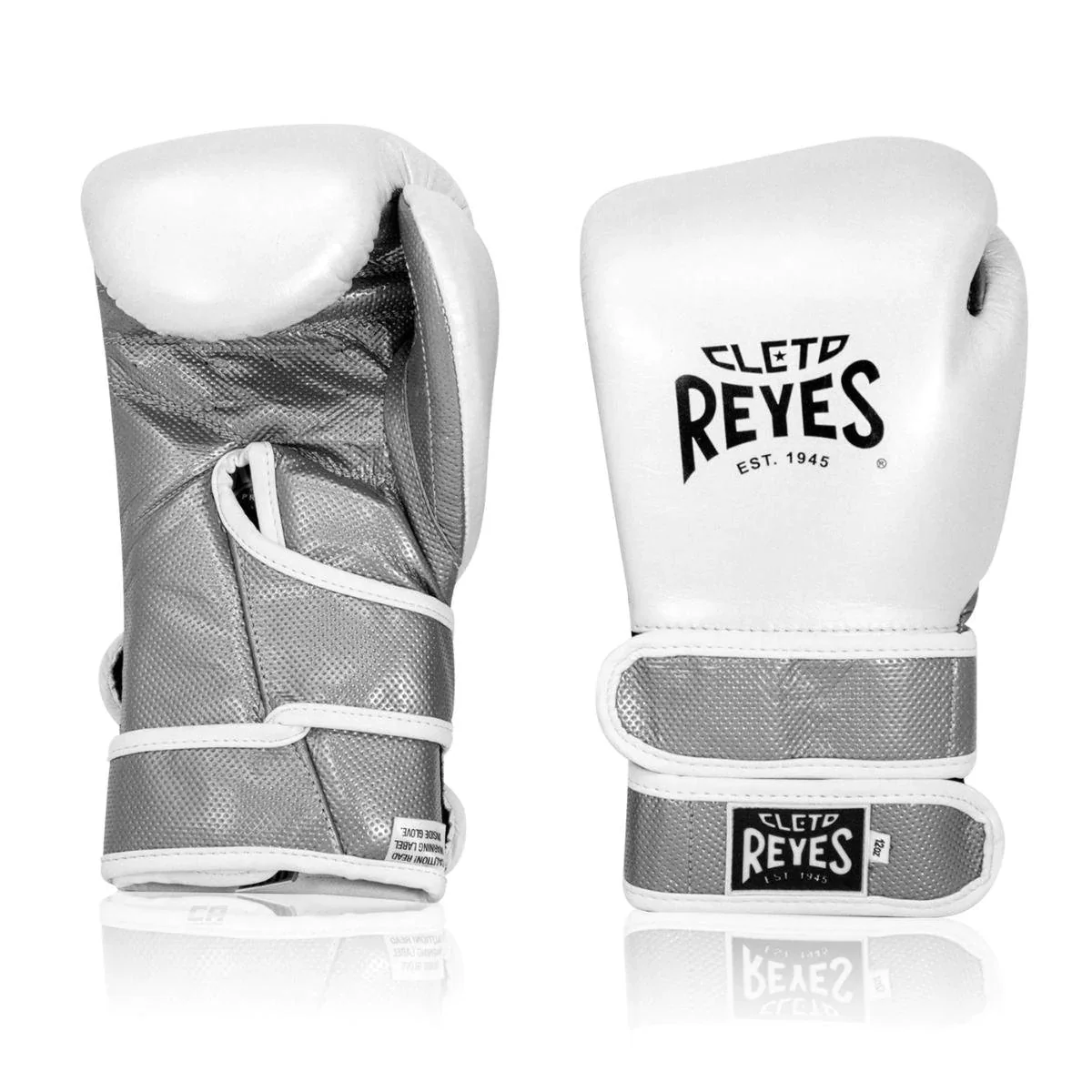 Cleto Reyes Hero Double Loop Boxing Gloves White/Silver