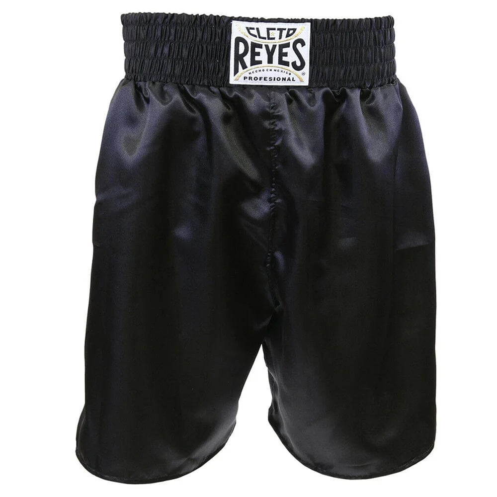 Cleto Reyes Satin Classic Boxing Trunk Black/Black