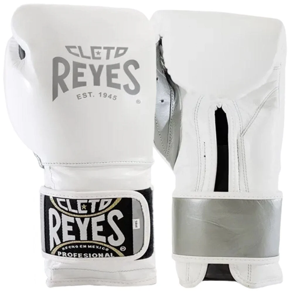Cleto Reyes Silver Storm Boxing Gloves White/Silver