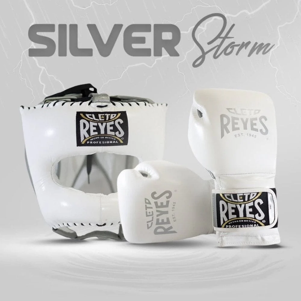 Cleto Reyes Silver Storm Boxing Gloves White/Silver - Image 6
