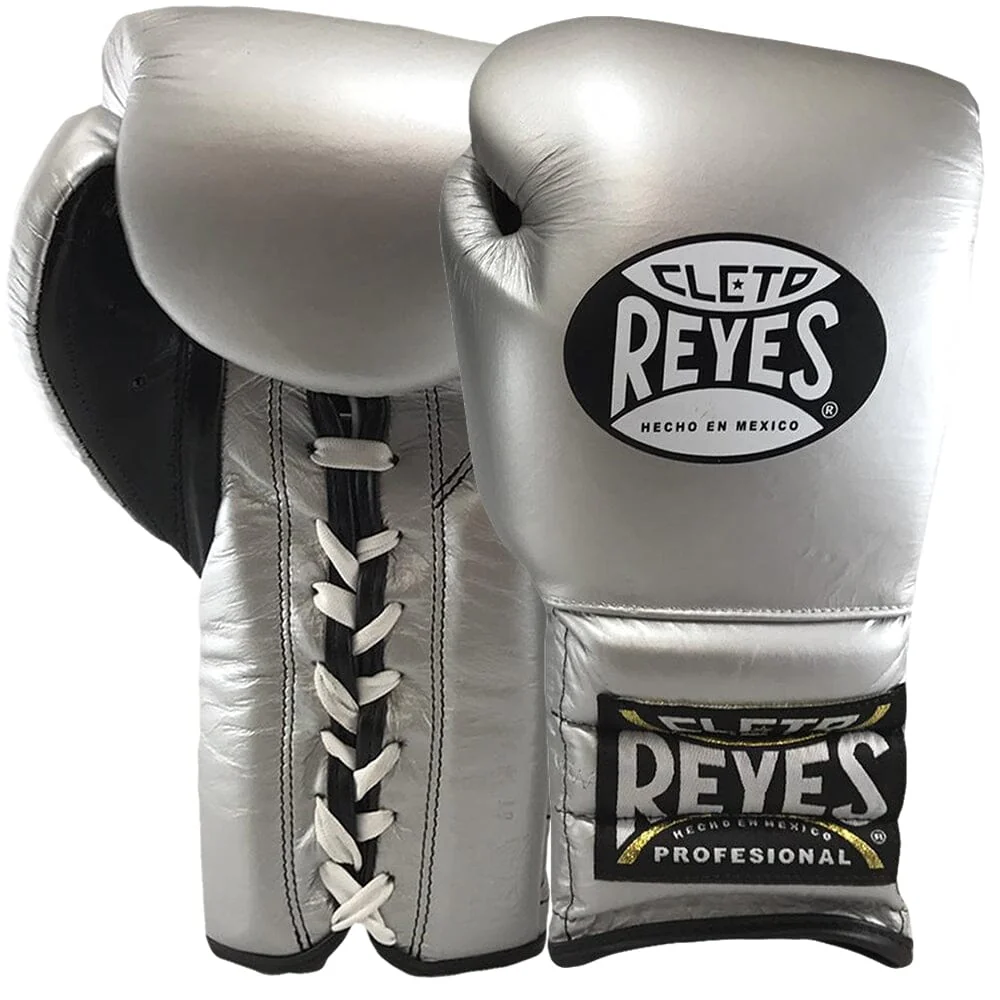 Cleto Reyes Training Boxing Gloves with Laces Silver