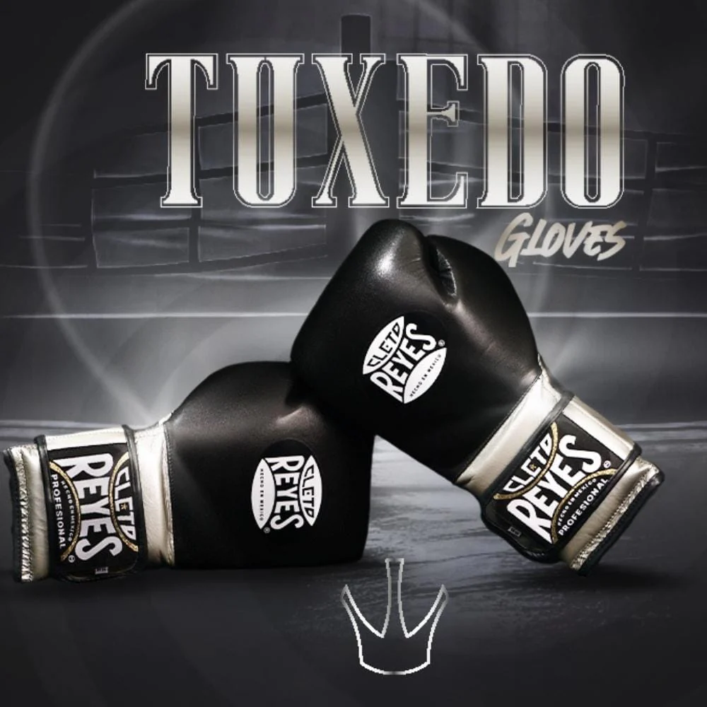 Cleto Reyes Tuxedo Boxing Gloves Black/Silver - Image 6