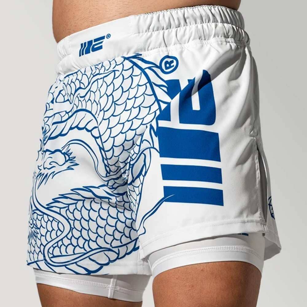 Engage Blue Dragon 2-in-1 Hybrid Shorts White/Blue - Image 4