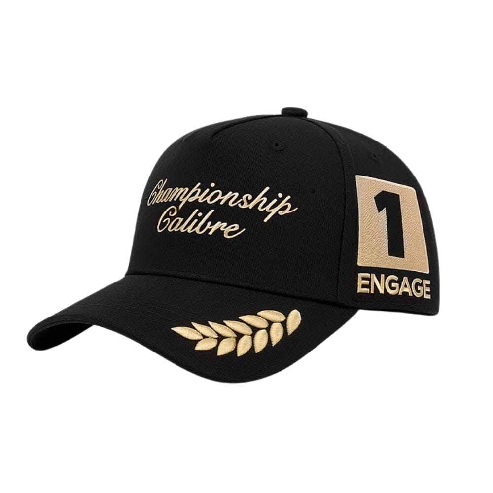 Engage Champion Calibre Snapback Hat Black/Gold - Image 3