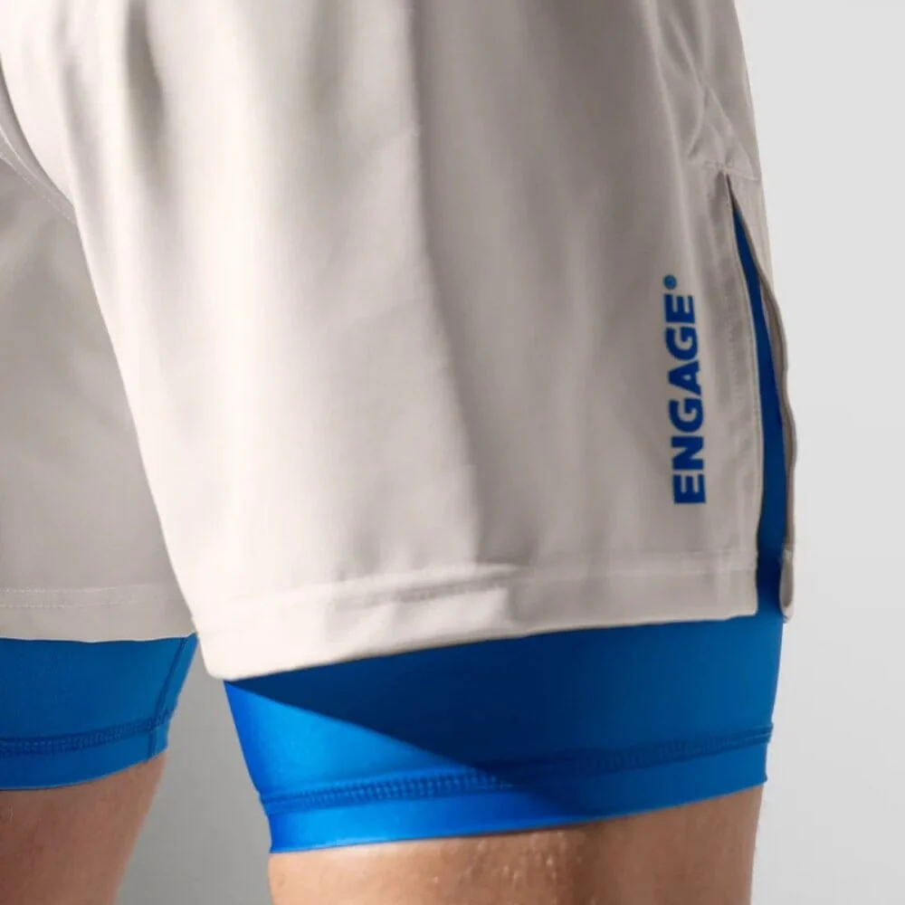 Engage Invictus 2-in-1 Hybrid Shorts Royal Ivory - Image 4