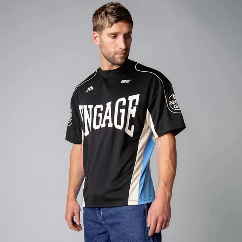 Engage MX Short Sleeve Jersey Black/White/Blue - Image 2