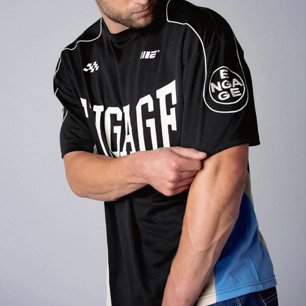 Engage MX Short Sleeve Jersey Black/White/Blue - Image 5