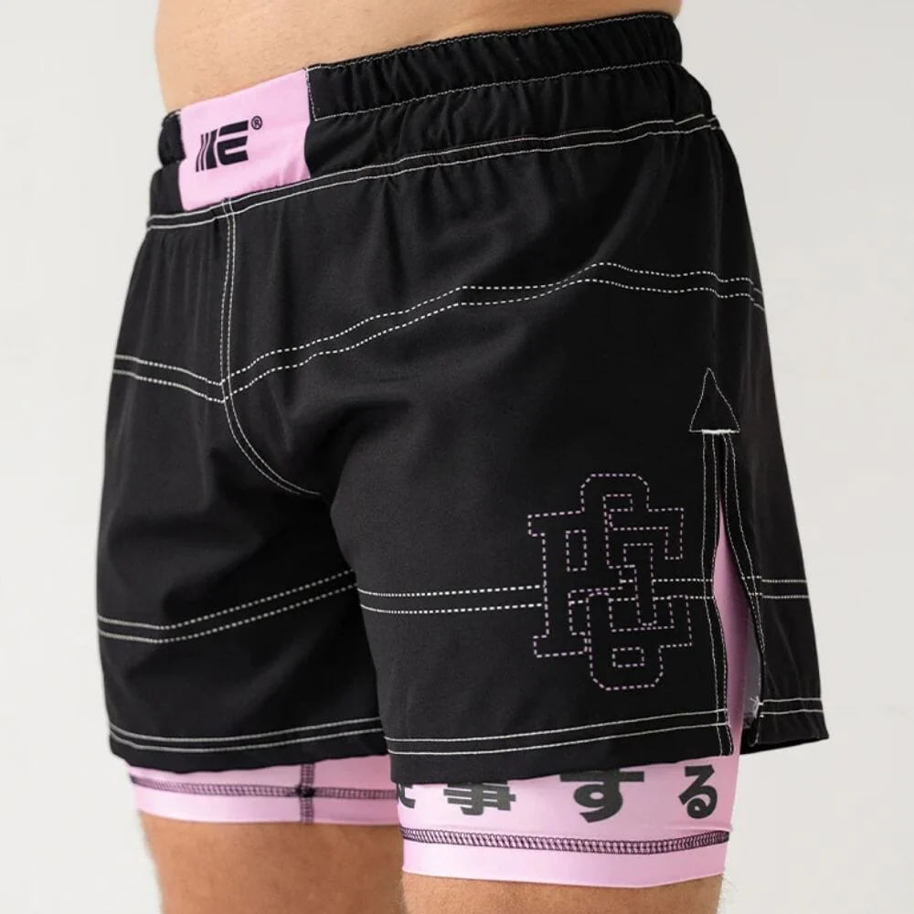 Engage Phantom 2-in-1 Hybrid Shorts Black/Pink - Image 2