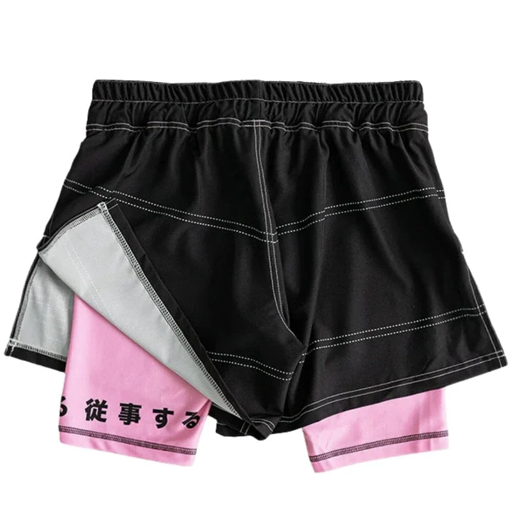 Engage Phantom 2-in-1 Hybrid Shorts Black/Pink - Image 3
