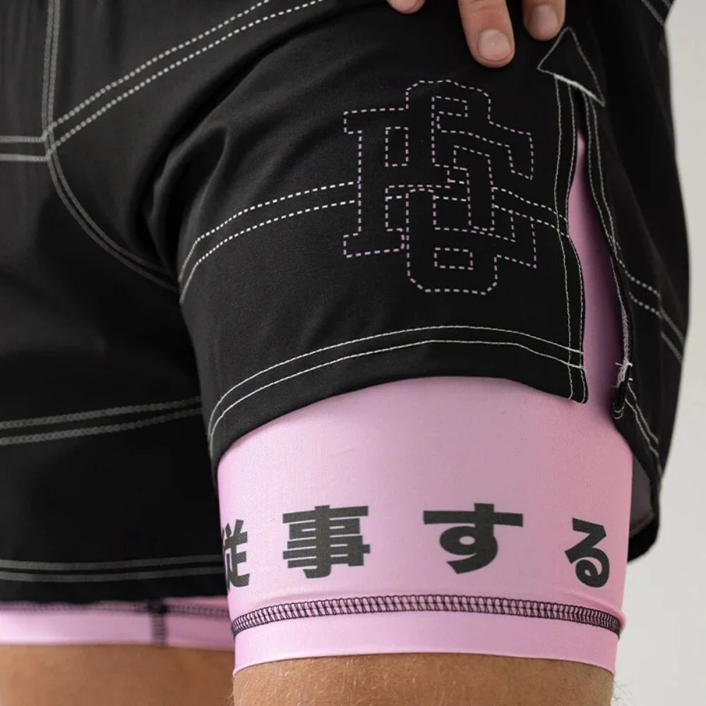 Engage Phantom 2-in-1 Hybrid Shorts Black/Pink - Image 4