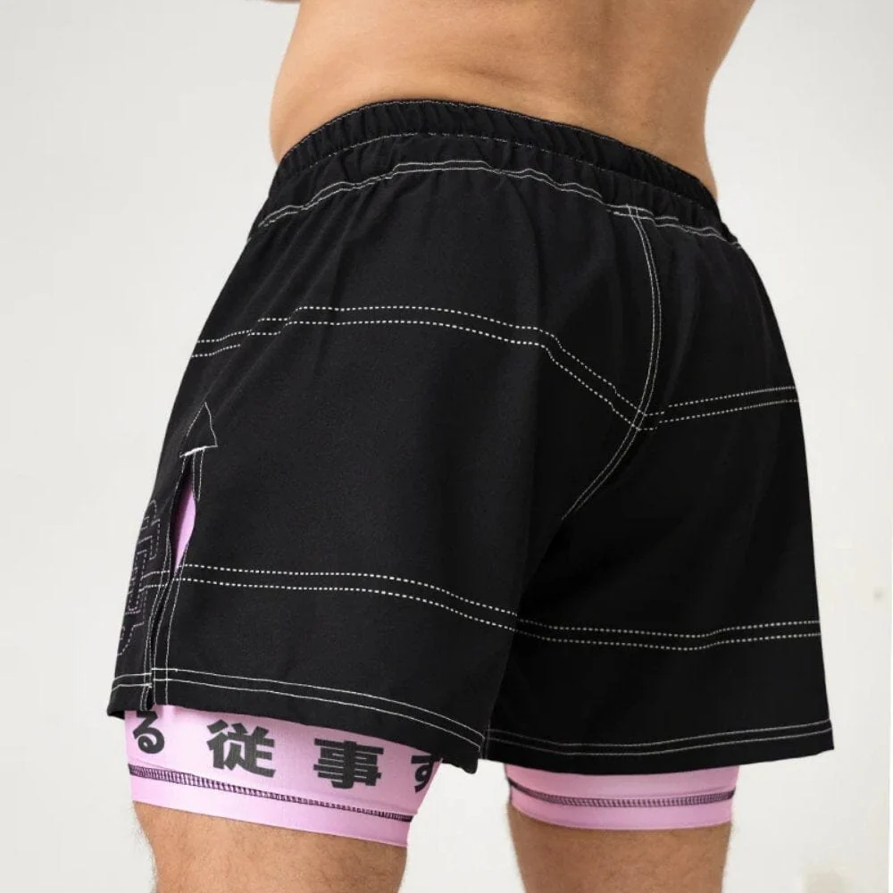 Engage Phantom 2-in-1 Hybrid Shorts Black/Pink - Image 5