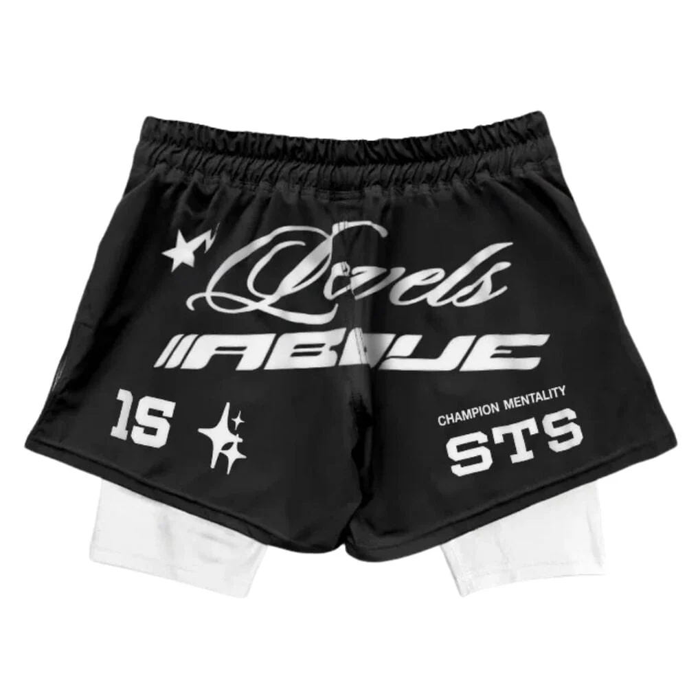 Engage Pit Crew 2-in-1 Hybrid Shorts Black/White - Image 3