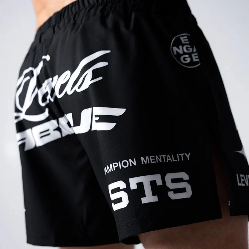 Engage Pit Crew MMA Hybrid Shorts Black/White - Image 2