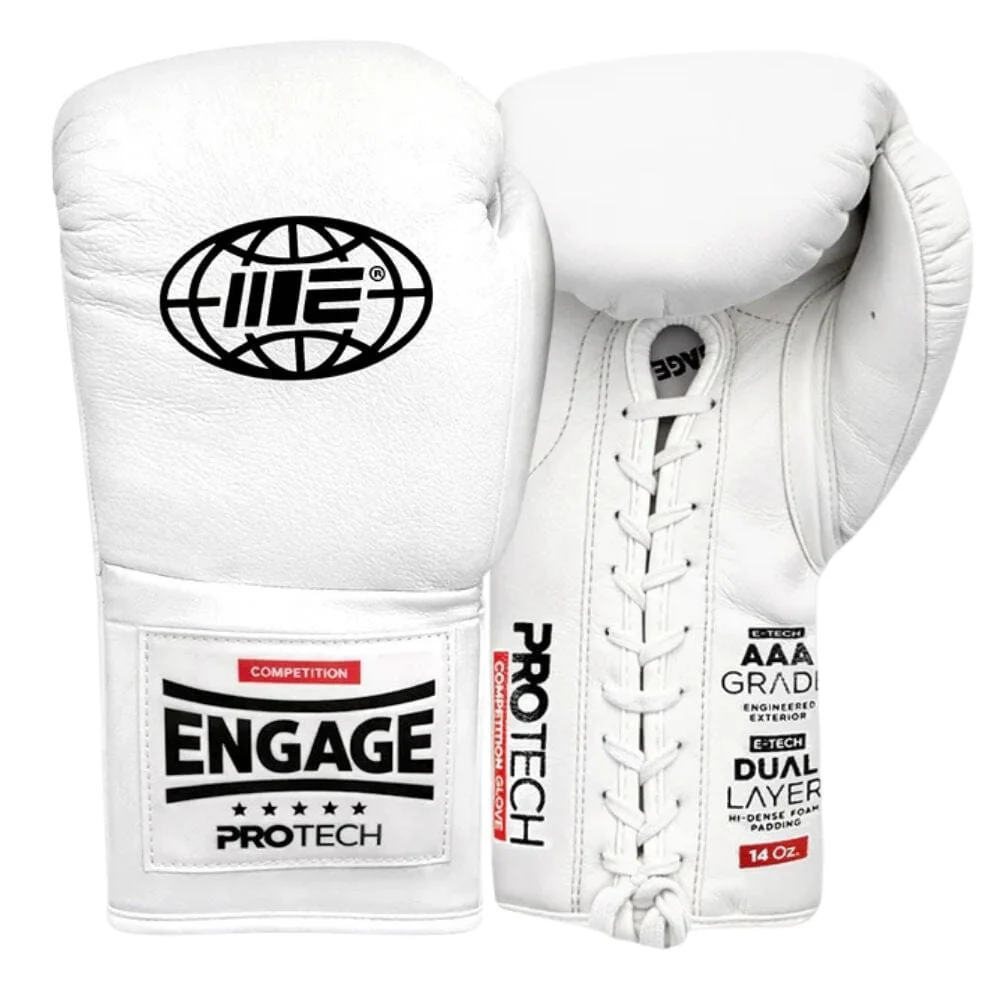 Engage Pro-Tech Competition Laced Boxing Gloves White