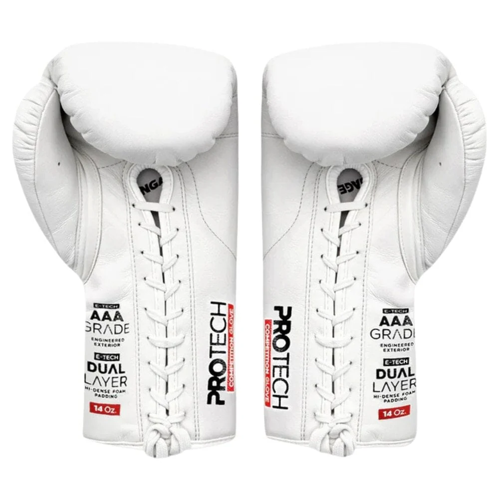 Engage Pro-Tech Competition Laced Boxing Gloves White - Image 3