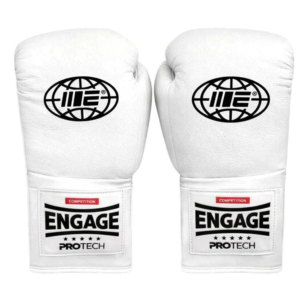 Engage Pro-Tech Competition Laced Boxing Gloves White - Image 4