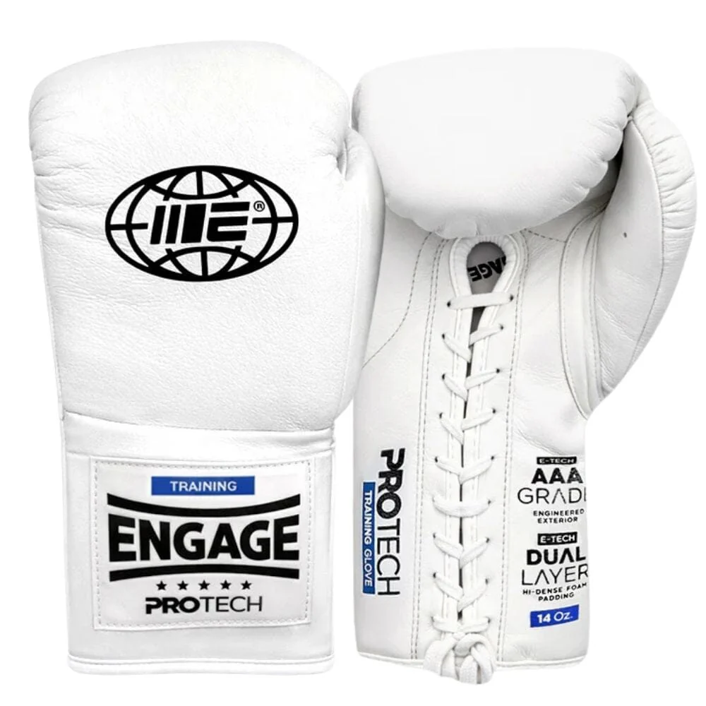 Engage Pro-Tech Laced Boxing Gloves White