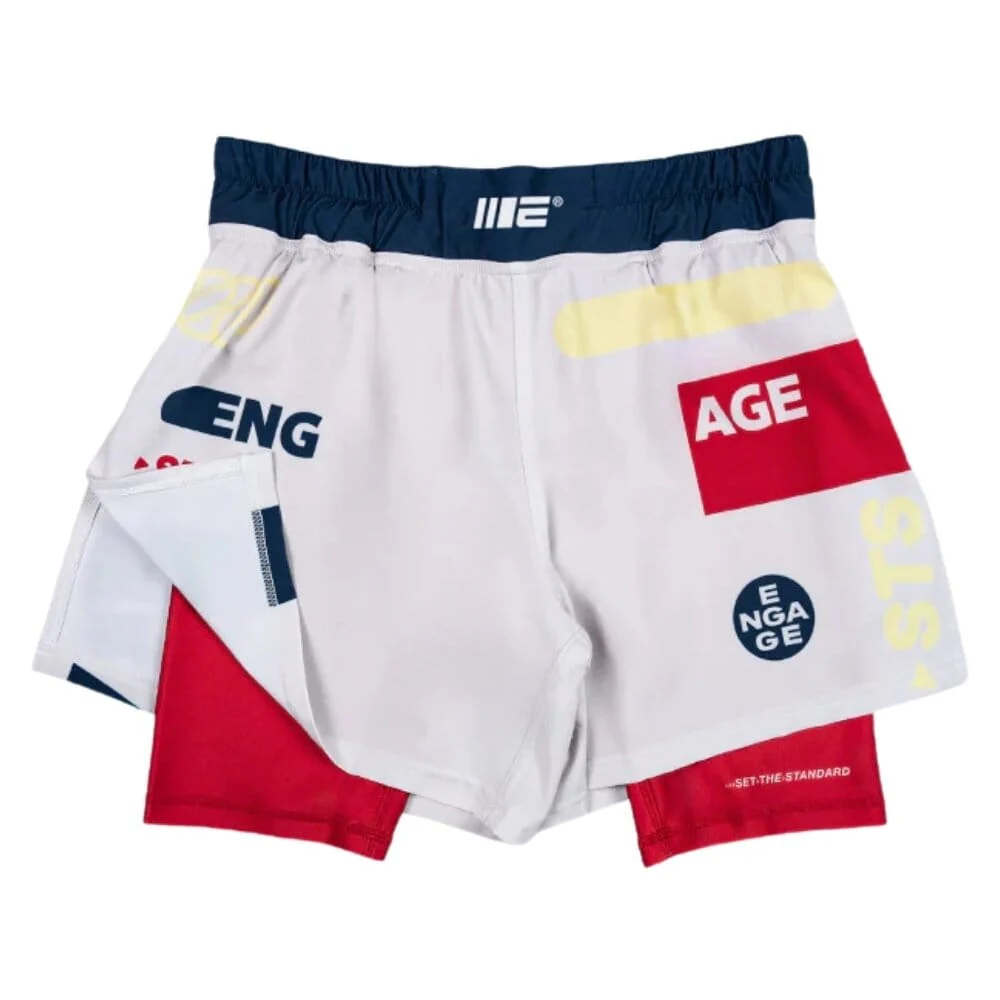 Engage Set The Standard 2-in-1 Hybrid Shorts White