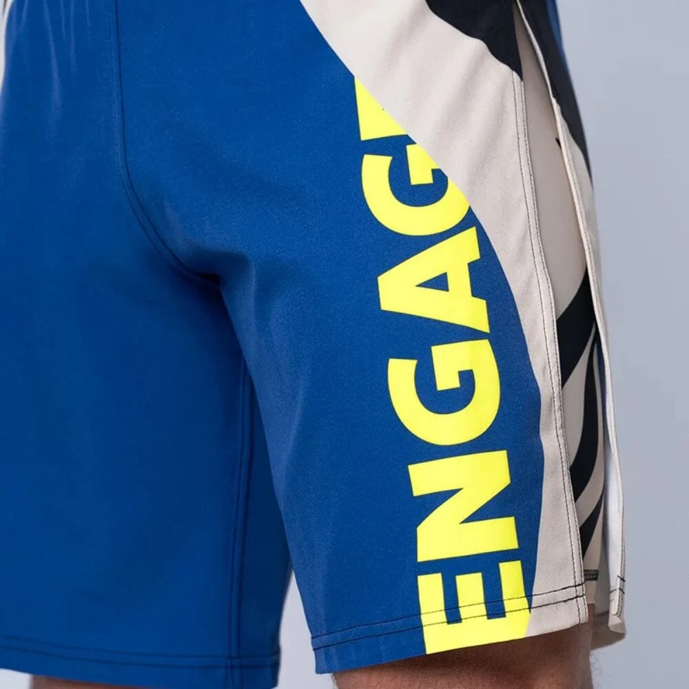 Engage Velocity 2-in-1 Gladiator Shorts Blue/White/Yellow - Image 2