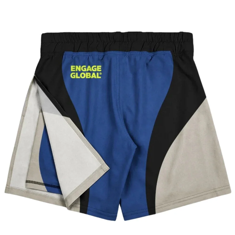 Engage Velocity 2-in-1 Gladiator Shorts Blue/White/Yellow - Image 3