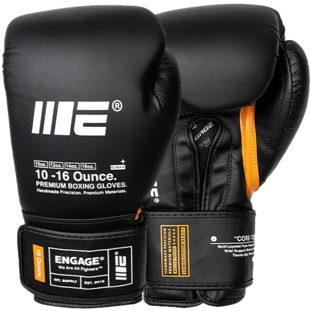 Engage W.I.P Series Hook and Loop Boxing Gloves Black