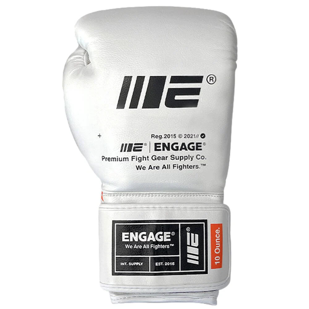Engage W.I.P Series Hook and Loop Boxing Gloves White - Image 2