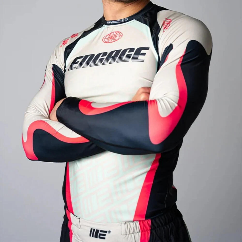 Engage Y2K NRG Long Sleeve Rashguard Black/Red/White - Image 2