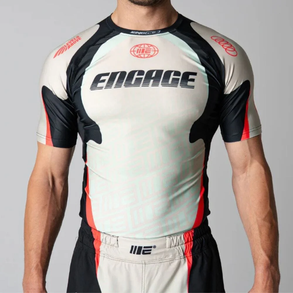Engage Y2K NRG Short Sleeve Rashguard Black/Red/White - Image 2