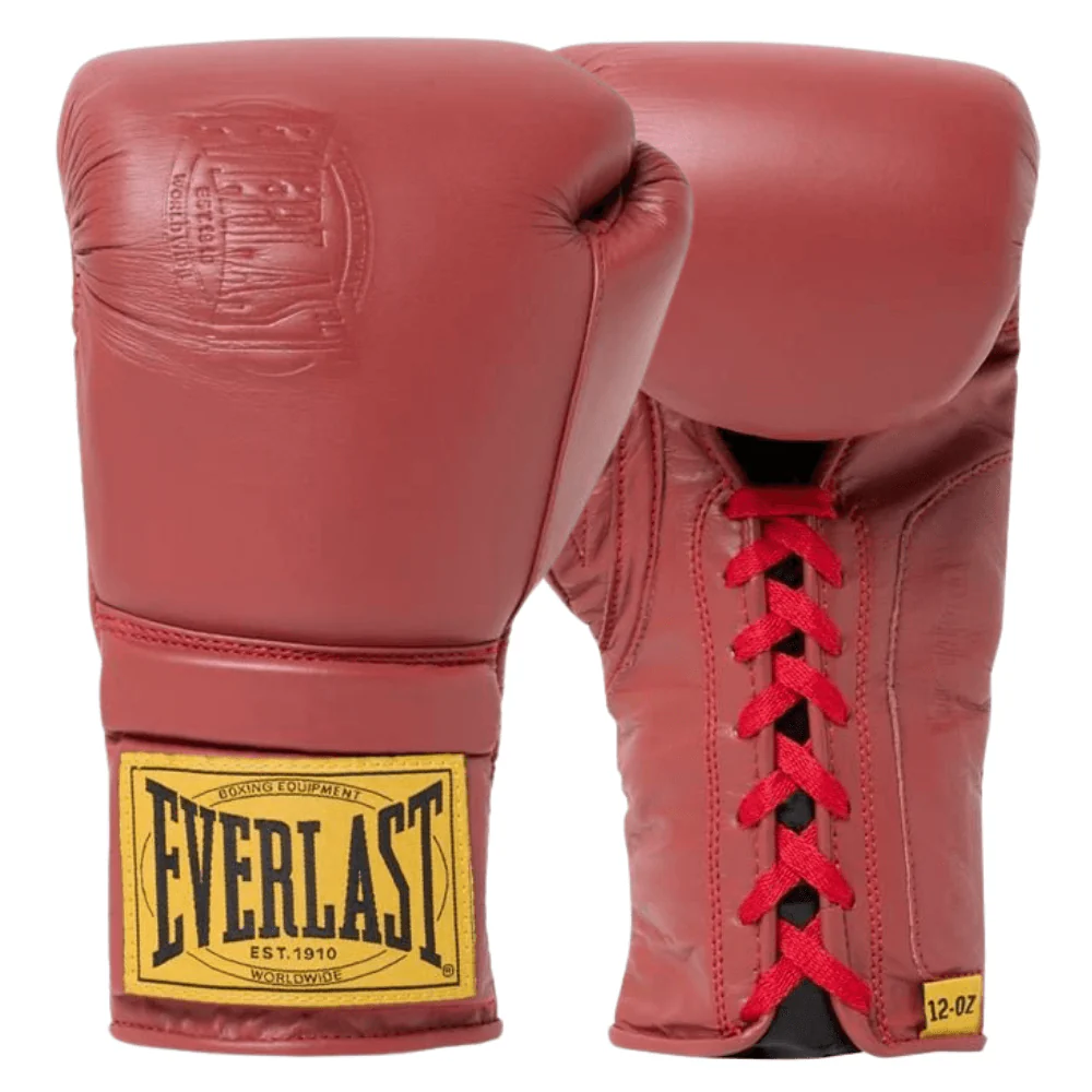 Everlast 1910 Pro Boxing Gloves Laced Red