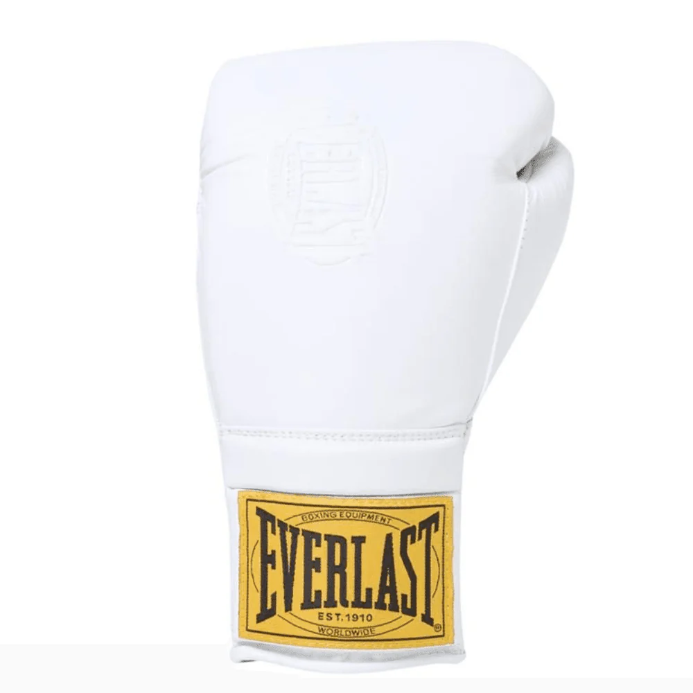 Everlast 1910 Pro Boxing Gloves Laced White - Image 2