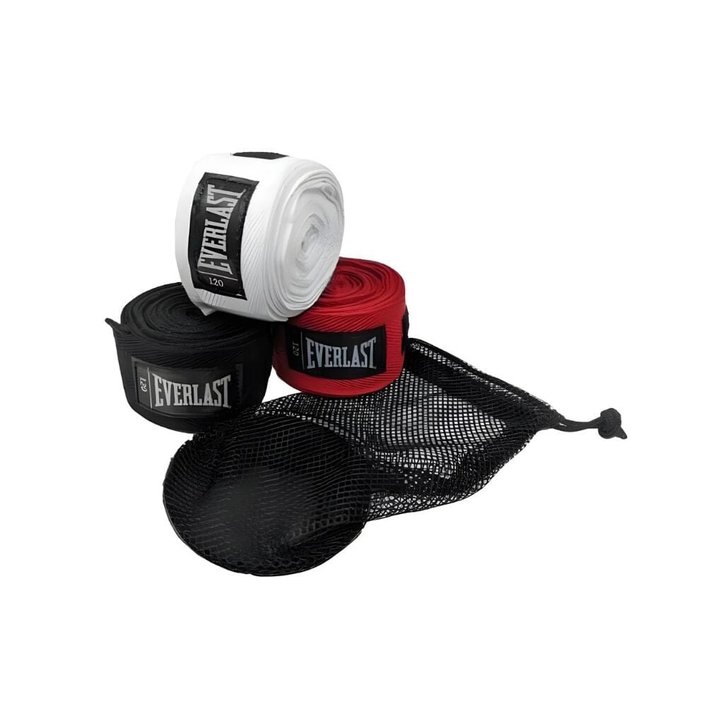 Everlast Core 120 Inch Hand Wraps 3 Pack Black/White/Red