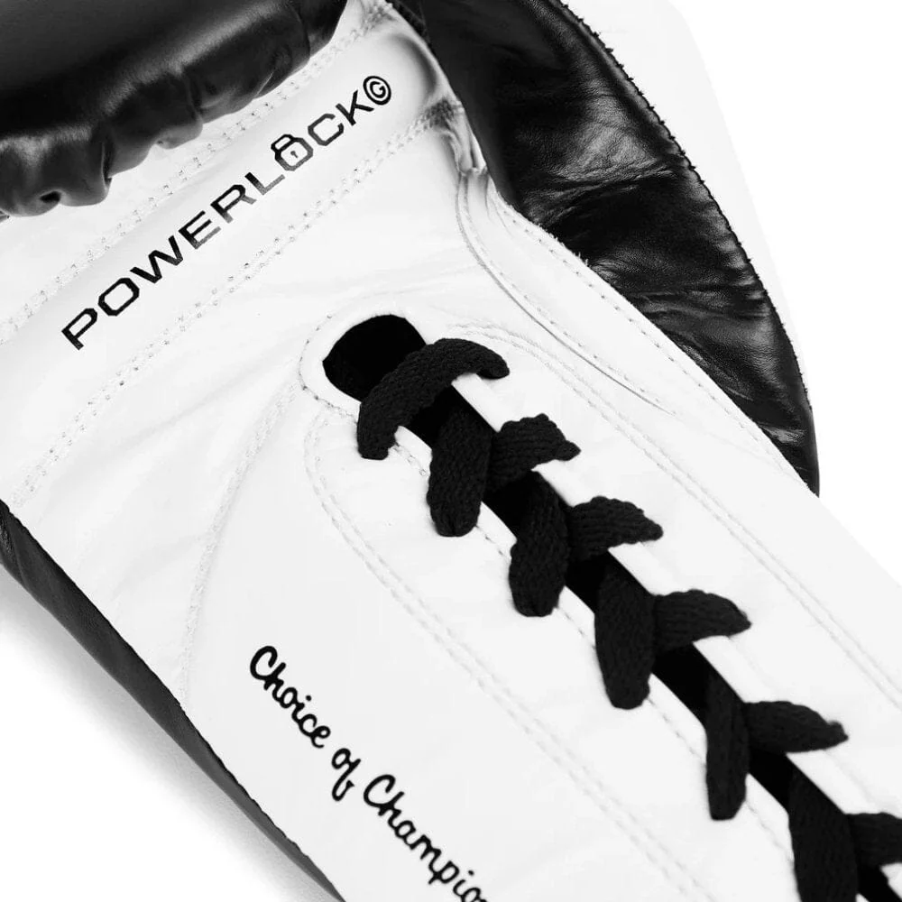 Everlast Powerlock OG Laced Fight Gloves Black/White - Image 2