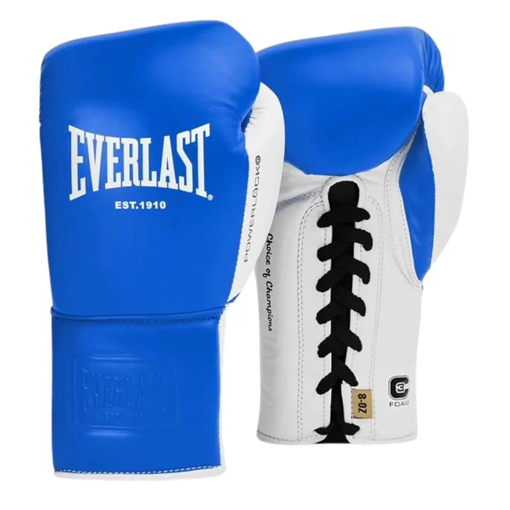 Everlast Powerlock OG Laced Fight Gloves Blue/White