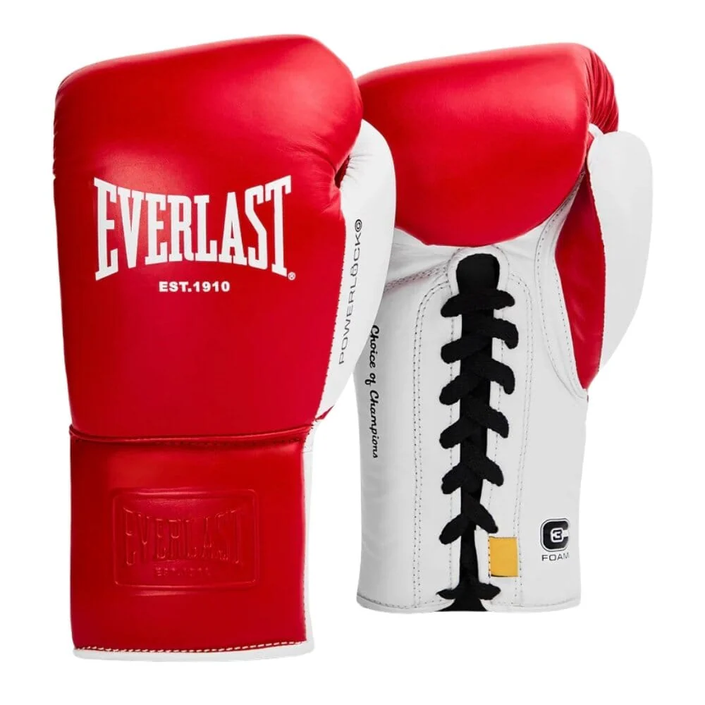Everlast Powerlock OG Laced Fight Gloves Red/White