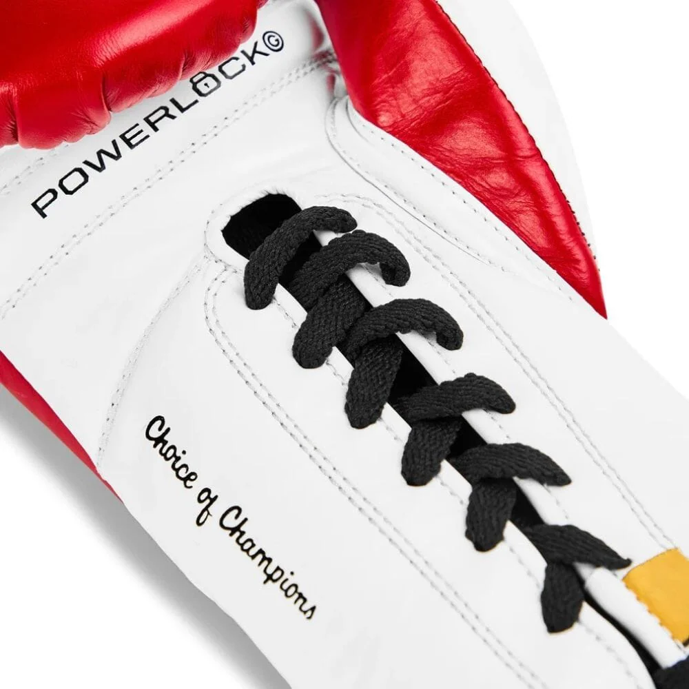 Everlast Powerlock OG Laced Fight Gloves Red/White - Image 2