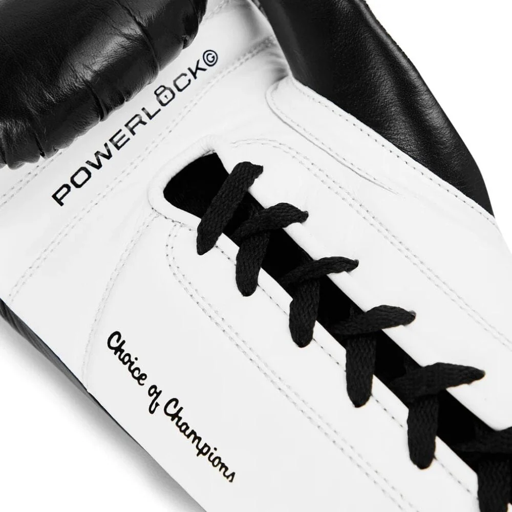Everlast Powerlock Pro OG Laced Boxing Gloves Black/White - Image 2
