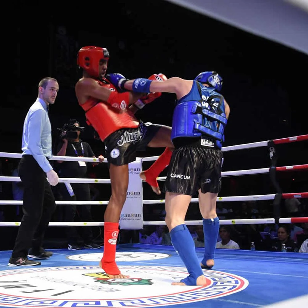 Fairtex SPE1 Fabric Shin Pads Red - Image 4
